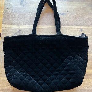 Eileen Fisher Black Velvet Quilted Tote bag